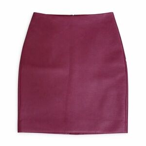 J. Crew Rich Purple Leather Pencil Skirt
